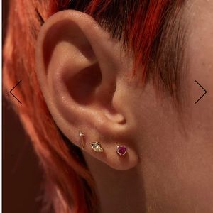 Pamela Love 14k gold ruby heart stud